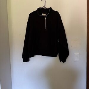 American Eagle Outfitters Black Zip-Up Sweater